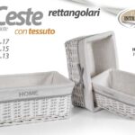 SET 3 CESTE VIMINI CASA BAGNO CUCINA PORTA OGGETTI BIACHE HOME RETTANGOLARI