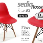 Sedie Nordica Design Polipropilene Gambe Legno Metallo Cucina Studio Salotto RED