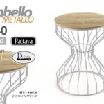 SGABELLO Pouf SEDIA Metallo CASA CUCINA SALOTTO GIARDINO SEDUTA LEGNO 40*33 cm