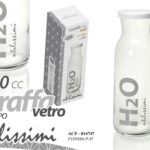 CARAFFA BOTTIGLIA VETRO TRASPARENTE TAPPO ACQUA BEVANDE TAVOLA 1210 ML 27 CM