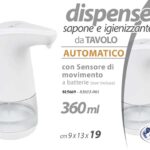 Dispenser sapone automatico sensore movimento igienizzante mani plastica 19x13