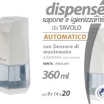 Dispenser sapone automatico sensore movimento igienizzante mani plastica 20x14