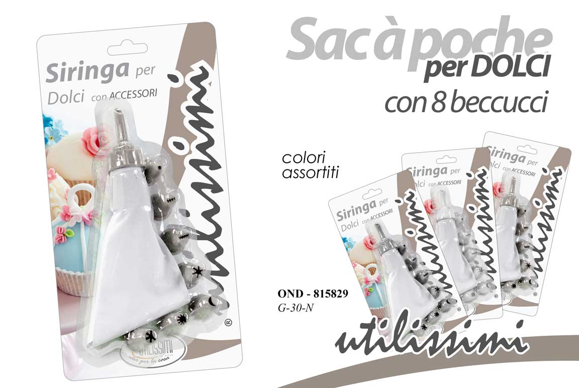 8025569815829 SAC A' POCHE TASCA SIRINGA DOLCI 8 BECCUCCI Cup Cake Design Decorazione Torta - immagine 1
