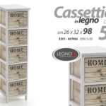 CASSETTIERA 5 CASSETTI SLIM SALVASPAZIO CUCINA BAGNO SALOTTO CAMERA h98*26*32 cm