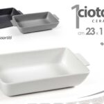 Pirofila ciotola rettangolare lasagnera moderna ceramica opaca ass 23*11*4,5 cm
