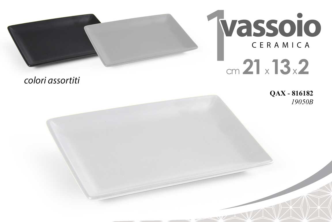 8025569816192 Vassoio buffet antipasti finger food dessert moderno cucina ceramica ass 21x13cm - immagine 1