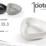 Ciotolina triangolare aperitivo buffet finger food moderna ceramica ass 10x3cm