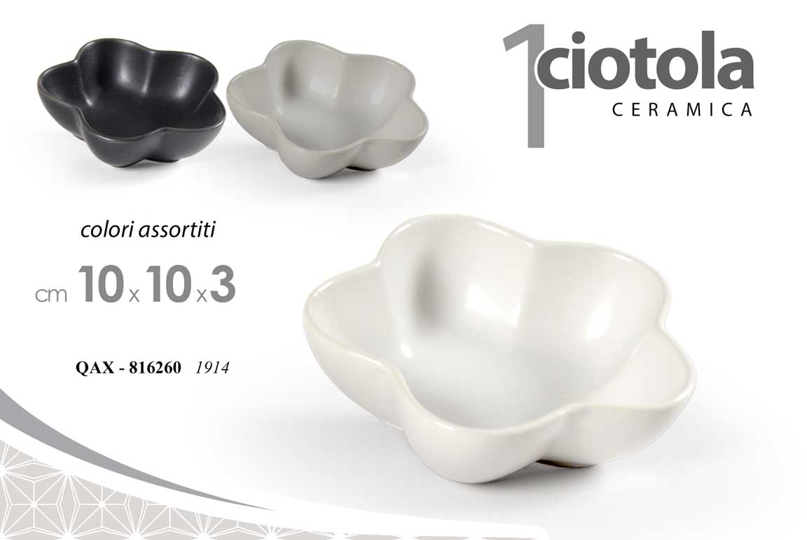 8025569816260 Ciotolina fiore aperitivo buffet finger food dessert ceramica moderna ass 10x3cm - immagine 1