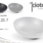 Insalatiera ciotola tonda cucina pasta frutta moderno ceramica opaca ass 23x7cm
