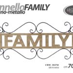 PANNELLO ARREDO PARETE MURO METALLO LEGNO QUADRO DECORAZIONE FAMILY 70*1*29 CM
