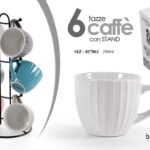 SET 6 TAZZINE Caffè STAND ORGANIZER VERTICALE TAZZA CLASSICO MODERNO DELI 90 ML