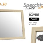 SPECCHIO DA PARETE ROVERE CORNICE LEGNO MDF MURO CLASSICO MODERNO 30*30 cm