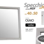 SPECCHIO DA PARETE 50*40cm OLMO GRIGIO CORNICE LEGNO MURO CLASSICO MODERNO