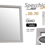 SPECCHIO DA PARETE 50*70cm OLMO GRIGIO CORNICE LEGNO MURO CLASSICO MODERNO