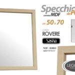 SPECCHIO DA PARETE 50*70 NATURALE CHIARO CORNICE LEGNO MURO CLASSICO MODERNO