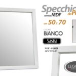 SPECCHIO DA PARETE 50*70cm BIANCO CORNICE LEGNO MURO SPECCHIERA CLASSICO MODERNO
