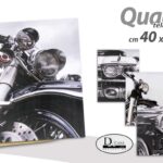 QUADRO STAMPA SU TELA Canvas MOTORI AUTO MOTO BIANCO E NERO ASSOR 40*50 CM