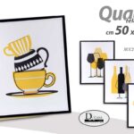 QUADRO STAMPA SU TELA Canvas LEGNO CUCINA Crockery MODERNO COLOR ASSOR 50*70 cm