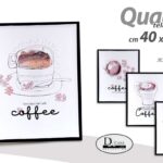 QUADRO PARETE TELA STAMPA SU LEGNO CASA UFFICIO NEGOZIO CAFFè COFFEE 40*50*1,8CM