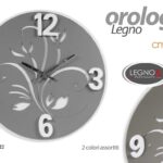 MAXI OROLOGIO DA PARETE LEGNO FIORI CLASSICO MODERNO GRIGIO BEIGE ASSORT 50 cm