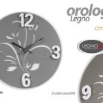 OROLOGIO DA PARETE LEGNO FIORI CLASSICO MODERNO GRIGIO BEIGE ASSORTITO 40 cm