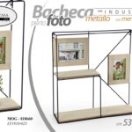 BACHECA MENSOLA DA PARETE CON PORTAFOTO LIBRERIA SCAFFALE METALLO LEGNO 53*53 cm