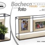 MENSOLA DA PARETE BACHECA PORTAFOTO LIBRERIA SCAFFALE METALLO LEGNO 44*13*25 CM