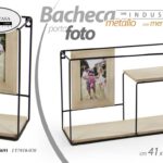 MENSOLA BACHECA DA PARETE PORTAFOTO LIBRERIA SCAFFALE METALLO LEGNO 41*28 cm