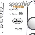 SPECCHIO PARETE METALLO 4 SPECCHI TONDI NERO INGRESSO BAGNO SALOTTO 86*13 CM