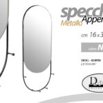 SPECCHIO DA PARETE APPENDINO APPENDI CHIAVI GANCI APPENDIABITI METALLO NERO 40cm