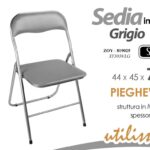 SEDIA Pieghevole METALLO Portatile IMBOTTITA CASA UFFICIO ATTESA PIC NIC
