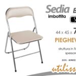 SEDIA Pieghevole METALLO Portatile IMBOTTITA CASA UFFICIO ATTESA PIC NIC