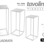 SET 3 TAVOLINI QUADRATI COLONNINE METALLO BIANCO TAVOLO PORTA PIANTA 70/60/50cm