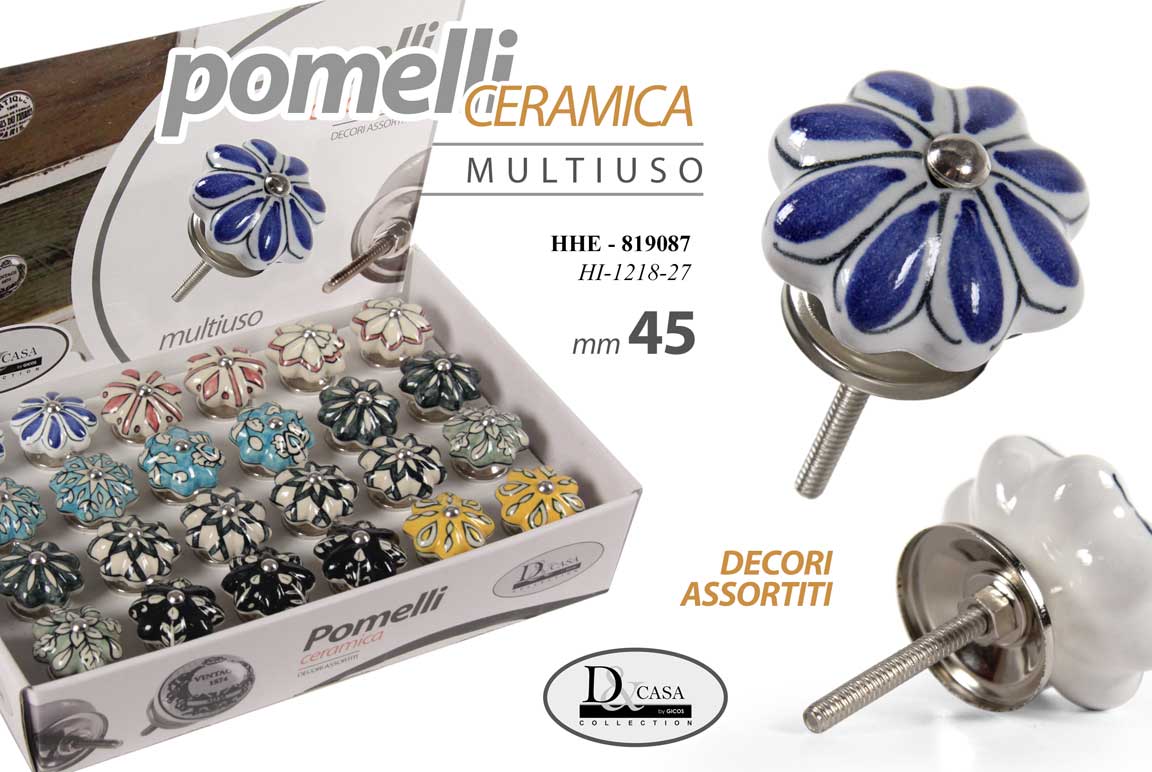 8025569819087 POMELLO CERAMICA MOBILE CASSETTIERA TONDO UNIVERSALE COLOR ASS 0,45CM - immagine 1