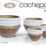 4 VASI CACHEPOT VASO PORTA PIANTA CERAMICA MODERNO CLASSICO AZZURRO 30/23/17/12