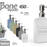 Dosatore sapone liquido quadrato home dispenser moderno cucina bagno vetro ass