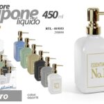 Dosatore sapone liquido essential no.1 quadrato erogatore oro vetro ass 18 cm