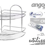 Mensola angolare doccia 2 piani angolo bagno salvaspazio metallo cromo 37 cm