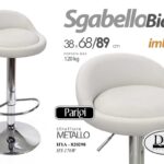 SGABELLO BIANCO BAR ROBUSTO IMBOTTITO MODERNO CUCINA UFFICIO REGOLABILE PVC