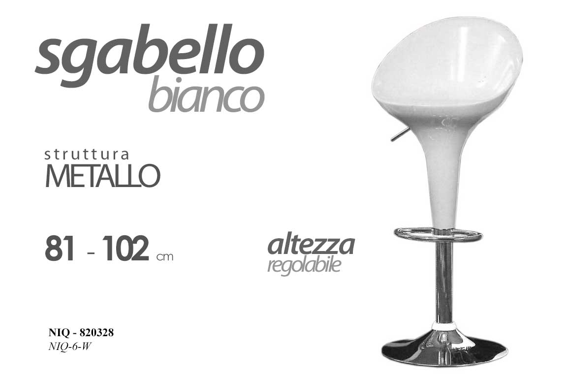 8025569820328 SGABELLO SGABELLO Cucina UFFICIO NEGOZIO BAR ROBUSTO MODERNO Regolabile BIANCO - immagine 1