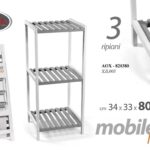 MOBILETTO SCAFFALE 3 RIPIANI BAGNO CUCINA PORTA ASCIUGAMANI OGGETTI BIANCO 80 cm