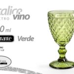 Calice VINO BICCHIERE DA TAVOLA GAMBO Cocktail Acqua Drink DIAMANTE V 16CM 210ML
