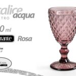 Calice Acqua BICCHIERE GAMBO VINO Cocktail Drink DIAMANTE BRILLANTE 17 CM 260 ML