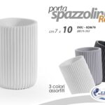 BICCHIERE PORTA SPAZZOLINO APPOGGIO BAGNO PETTINE SPAZZOLA ROTONDO MODERNO 10cm