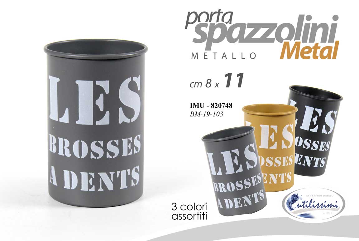 8025569820748 Porta spazzolino APPOGGIO BICCHIERE TAVOLA BAGNO Accessori MILITARE TONDO 11*8 - immagine 1