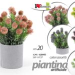 PIANTA PIANTINA FINTA ARTIFICIALE FIORI FIORE VASO BIANCO DECORAZIONE 20 cm