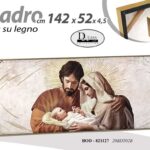 QUADRO STAMPA SU TELA Canvas LEGNO SACRA FAMIGLIA COLOR BEI ASSORTITI 52*142 CM