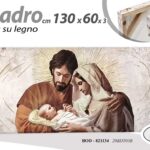 QUADRO PARETE TELA STAMPA SU LEGNO CASA UFFICIO NEGOZIO GESù NATIVITà  60*130 cm
