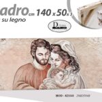 QUADRO PARETE TELA STAMPA SU LEGNO CASA UFFICIO NEGOZIO GESù NATIVITà 50*140*3CM