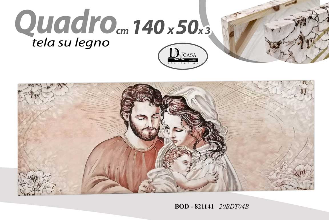 8025569821141 QUADRO PARETE TELA STAMPA SU LEGNO CASA UFFICIO NEGOZIO GESù NATIVITà 50*140*3CM - immagine 1